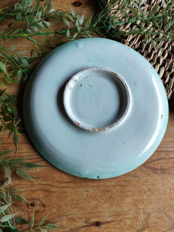 Assiette Fleurie en Bleu et Vert – Image 6