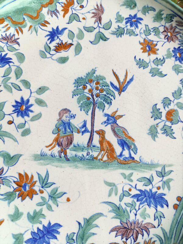 Assiette Fleurie en Bleu et Vert – Image 4