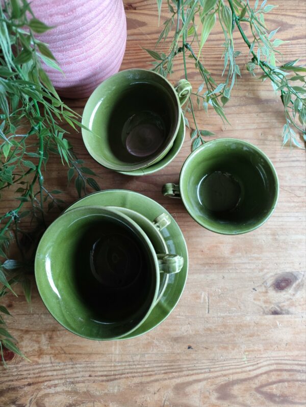 Service Tasses et Sous-tasses Niderviller Vert Olive – Image 8