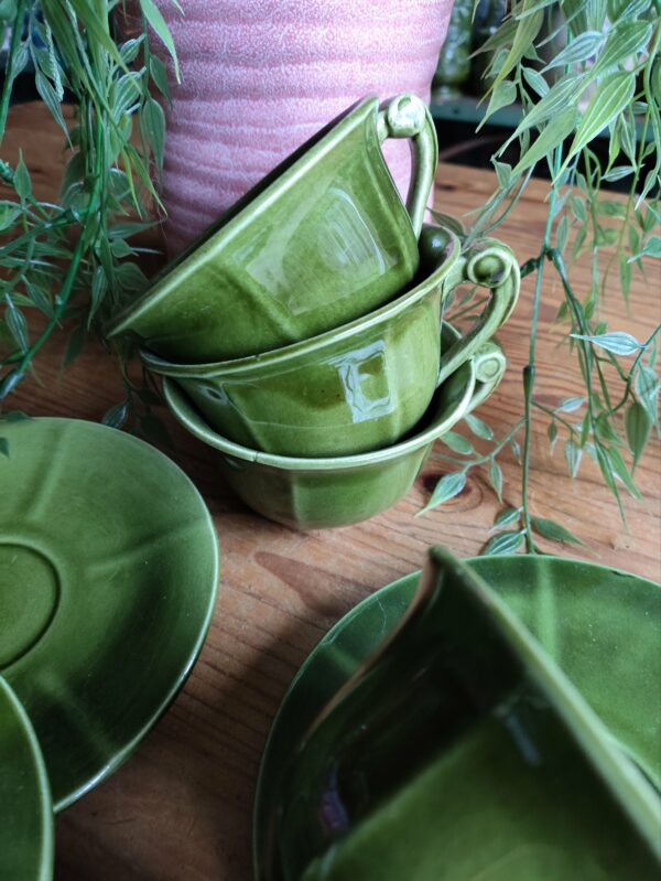 Service Tasses et Sous-tasses Niderviller Vert Olive – Image 11