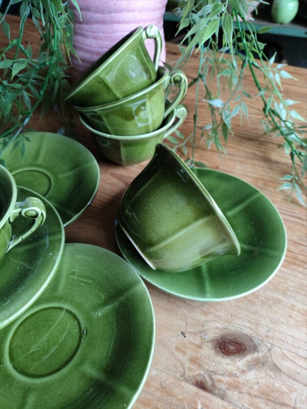 Service Tasses et Sous-tasses Niderviller Vert Olive – Image 5