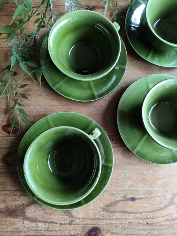 Service Tasses et Sous-tasses Niderviller Vert Olive – Image 7