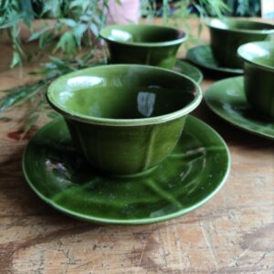 Service Tasses et Sous-tasses Niderviller Vert Olive