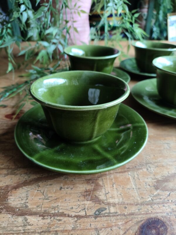 Service Tasses et Sous-tasses Niderviller Vert Olive – Image 2