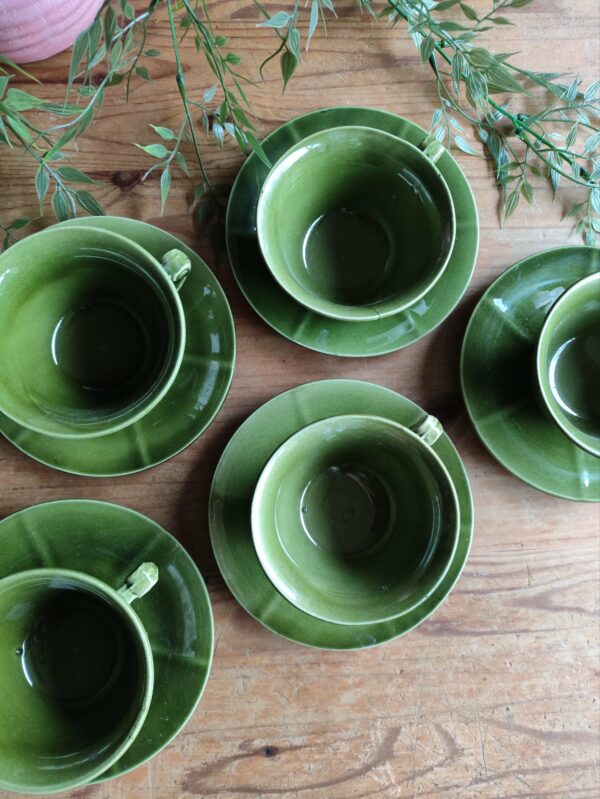 Service Tasses et Sous-tasses Niderviller Vert Olive – Image 4