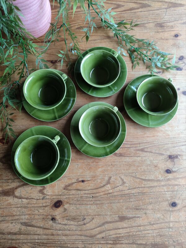 Service Tasses et Sous-tasses Niderviller Vert Olive – Image 10