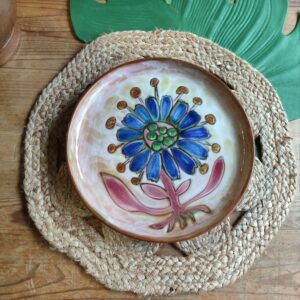 Assiette Artisanale Fleurie