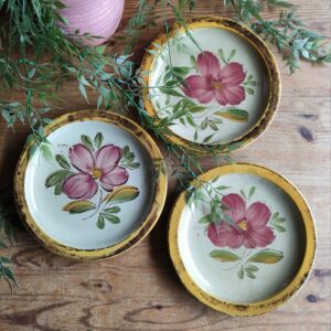 Trio Assiettes Fleuries