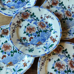 Assiette à Dessert Coq et Pivoines