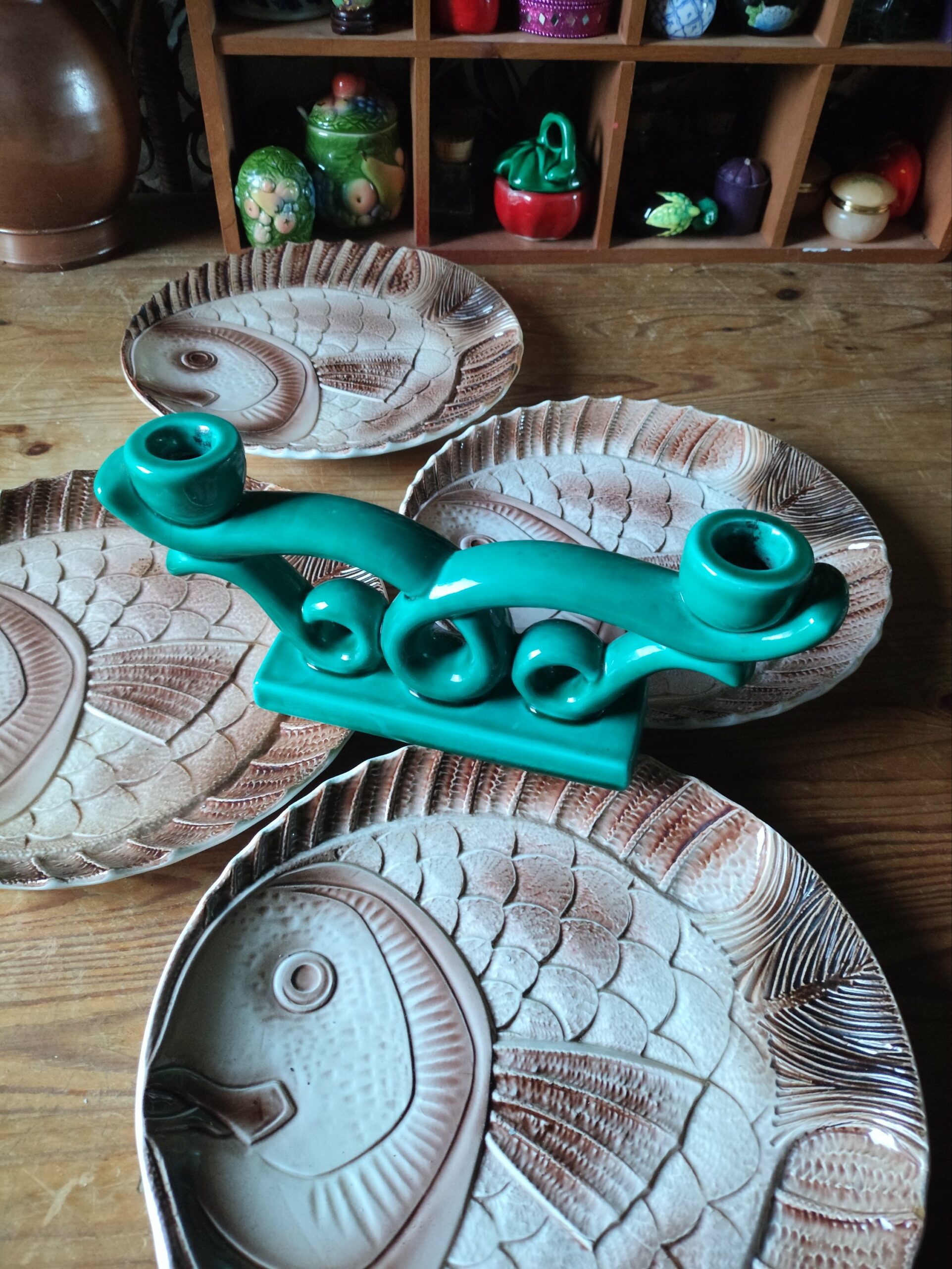 Bougeoir en Céramique Bleu – Image 6