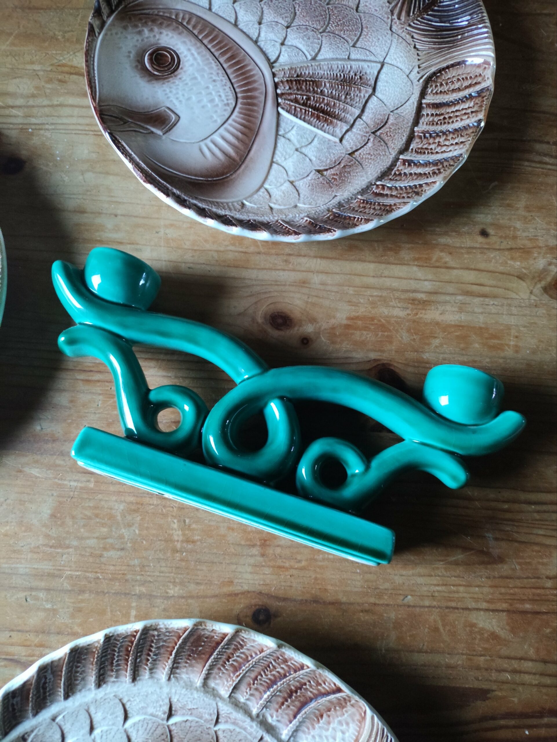 Bougeoir en Céramique Bleu – Image 7