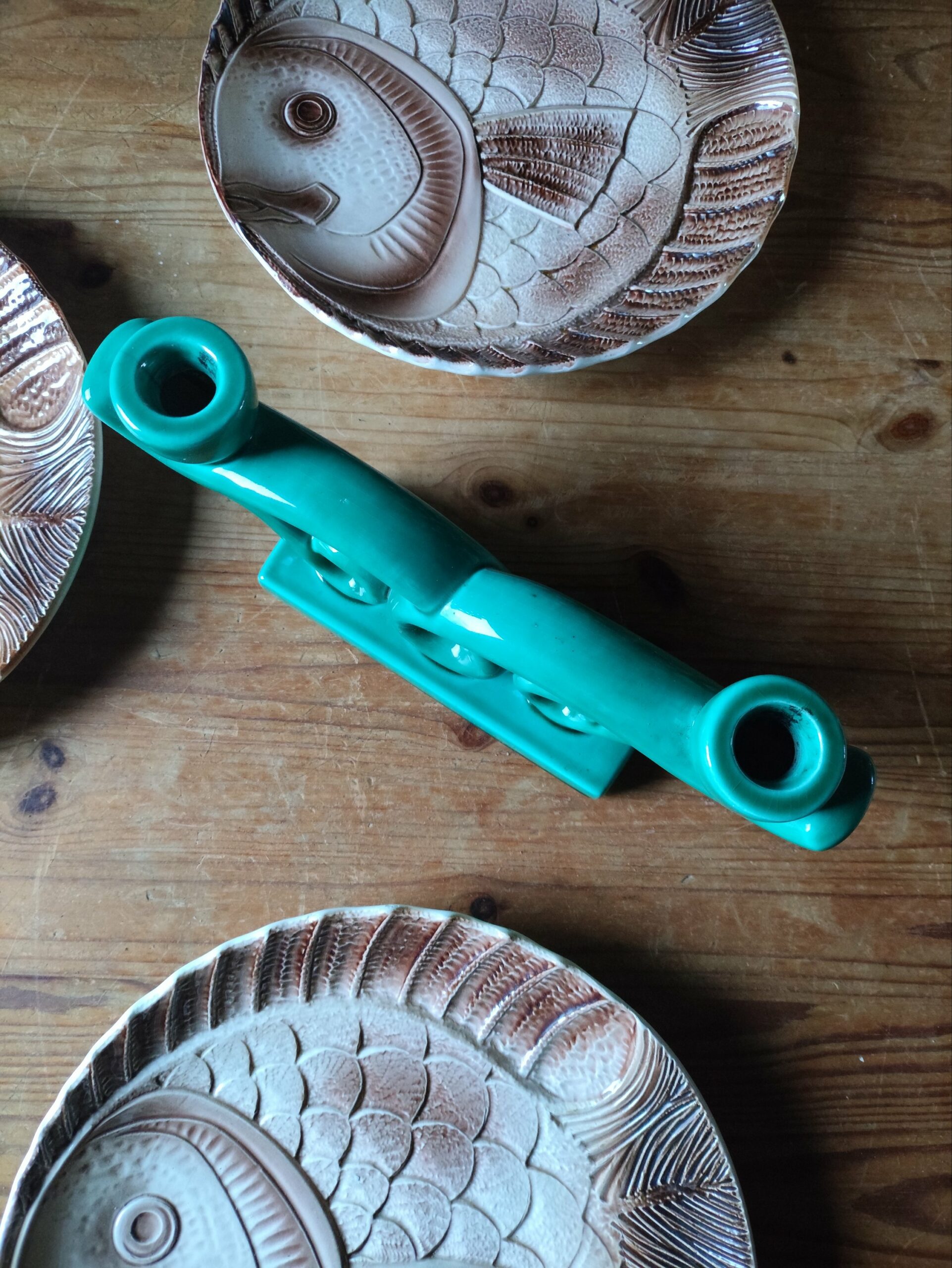 Bougeoir en Céramique Bleu – Image 2