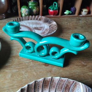 Bougeoir en Céramique Bleu