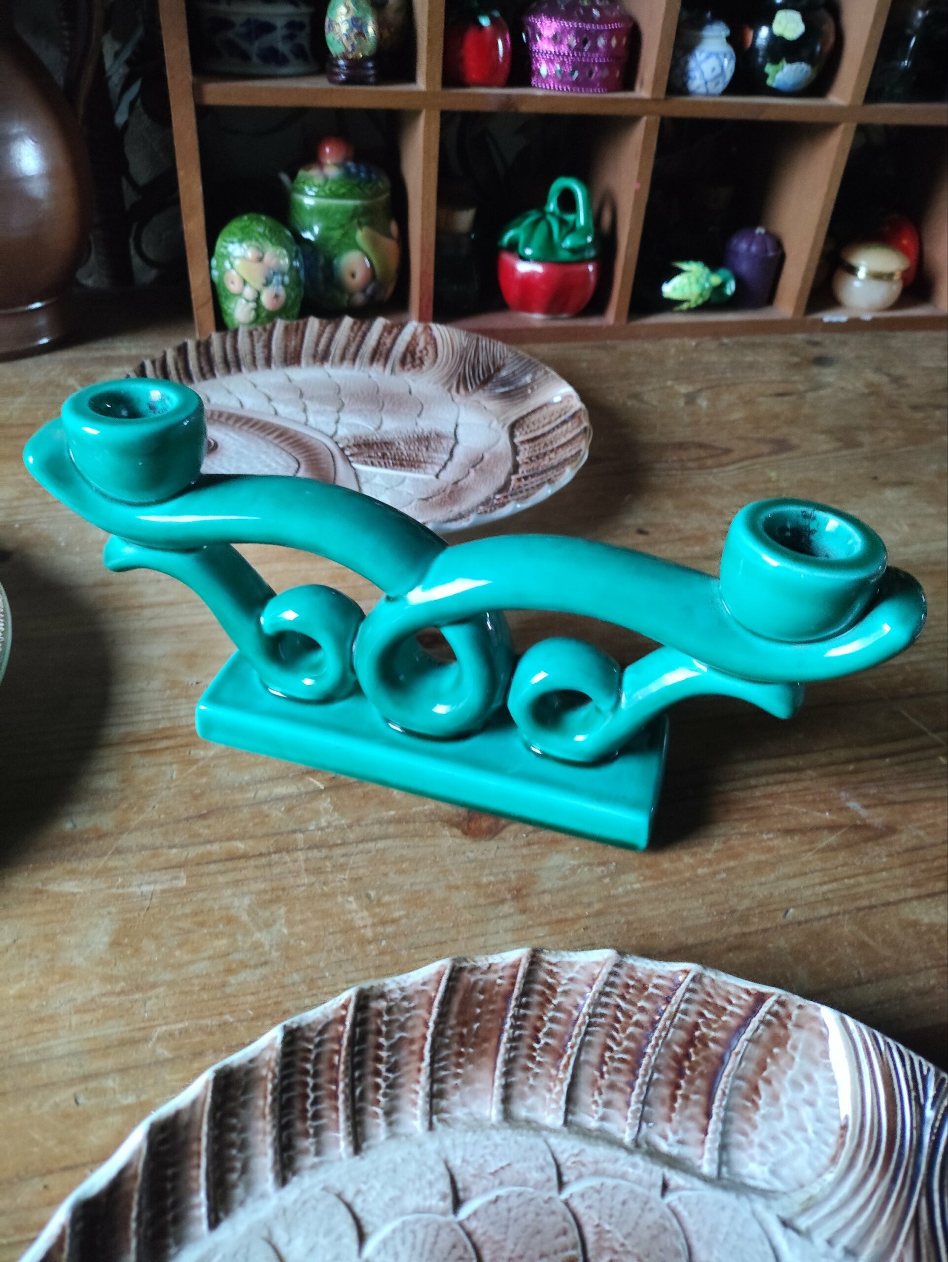 Bougeoir en Céramique Bleu