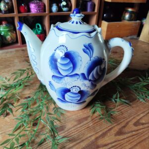 Théière Porcelaine Russe Gzhel